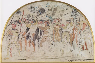 Studio di composizione per la ritirata di Marignano